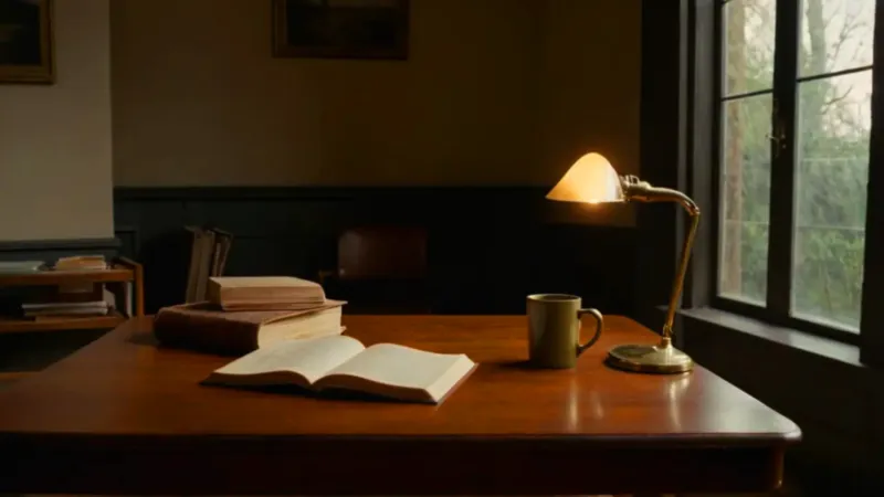 Escena de estudio tranquila y concentrada