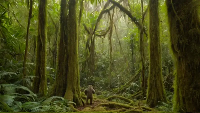 Una figura contempla la inmensa selva