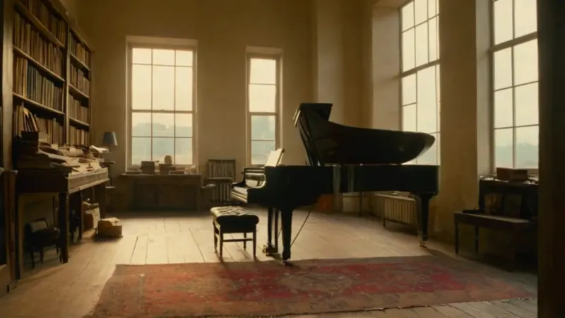Un compositor medita frente a su piano