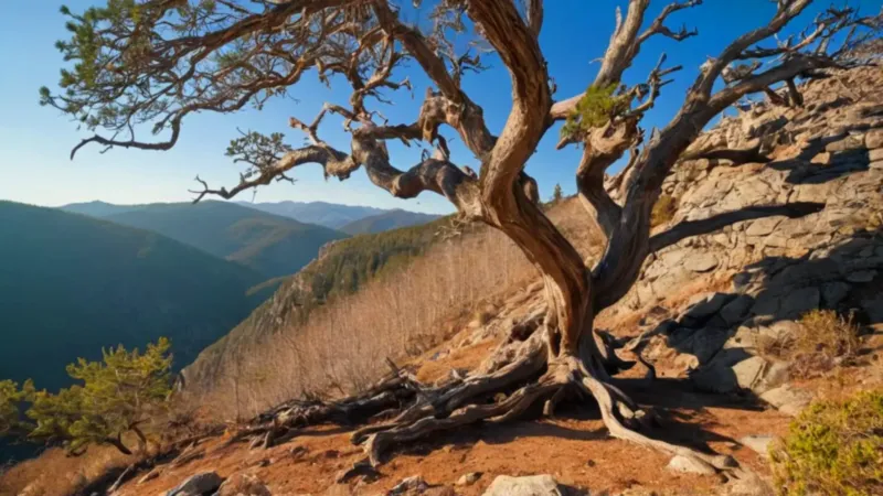 Un excursionista admira un árbol milenario