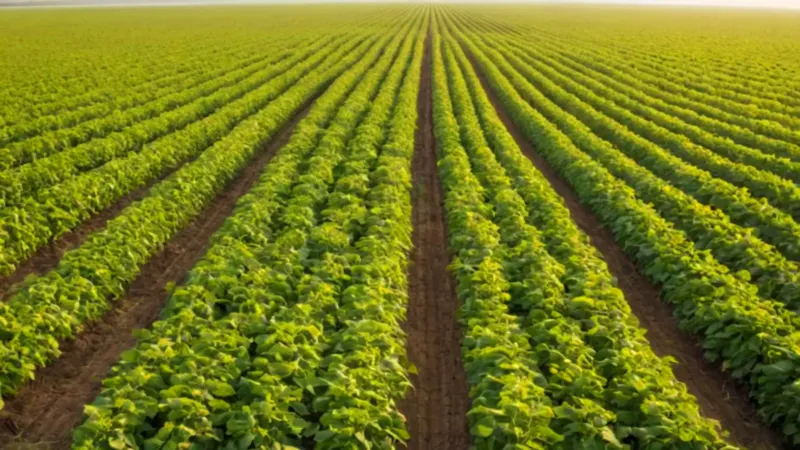 Una figura solitaria en un vasto cultivo