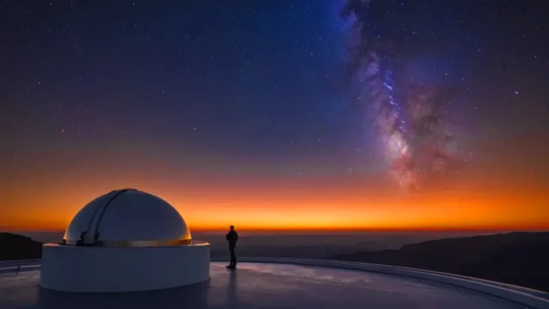 Una silueta observa el cosmos