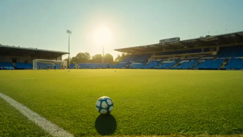 Futbolista patea el balón bajo el sol