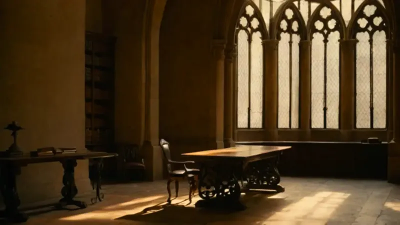 Estudio solitario en una inmensa biblioteca