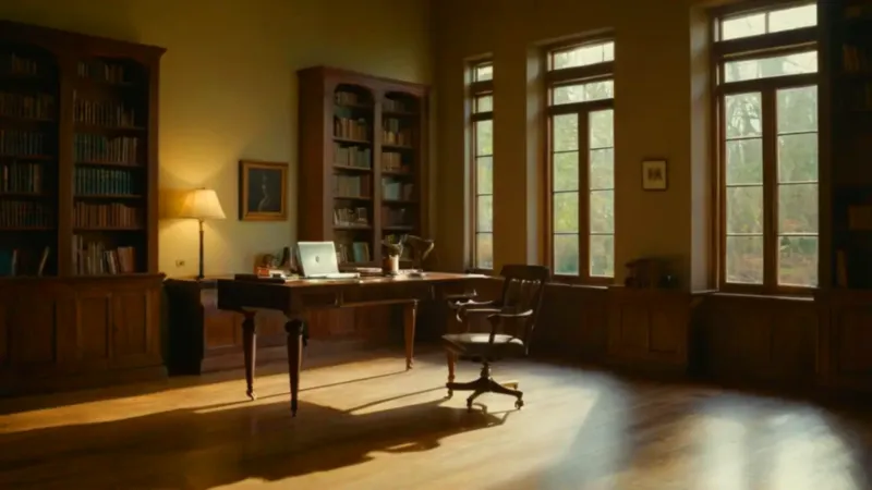 Alguien estudia concentrado con la luz del atardecer