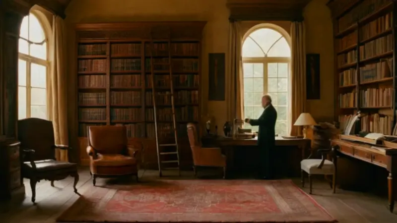Un antiguo y silencioso estudio lleno de libros