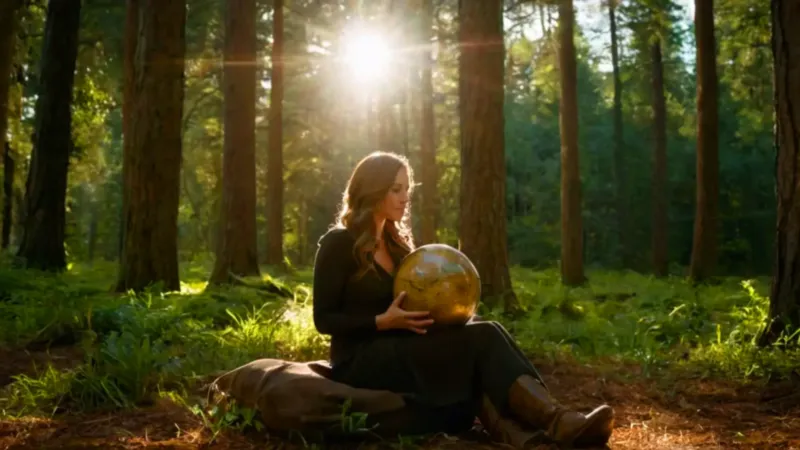 Contempla el mundo en el bosque