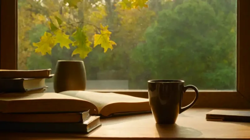 Hombre estudiando en una biblioteca silenciosa