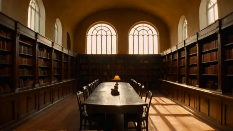 Estudio solitario en una vasta biblioteca