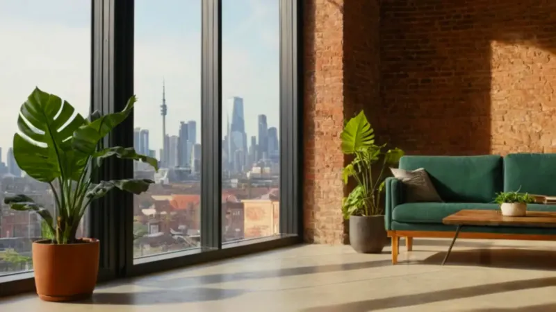 Persona concentrada trabaja en un luminoso loft