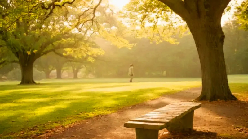 Atardecer solitario en un parque