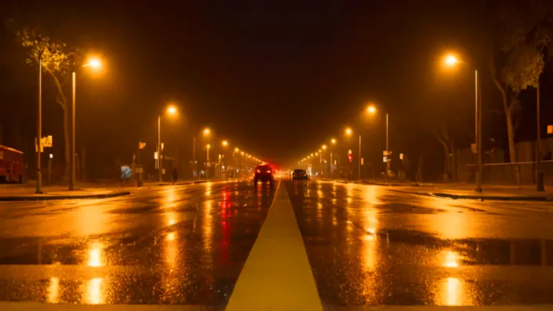Soledad en la húmeda noche urbana
