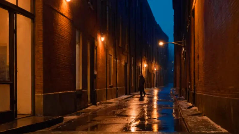 Soledad urbana en una noche de lluvia