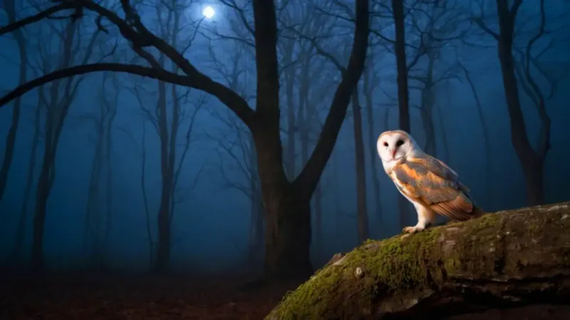 Figura solitaria en un claro de luna