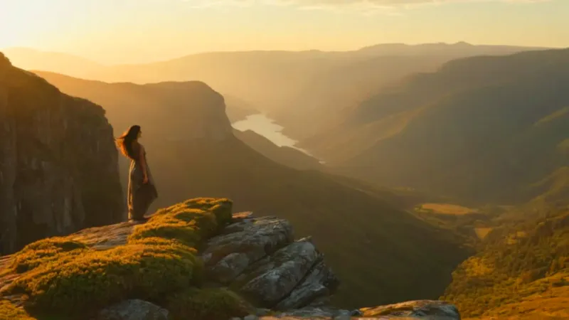 Una figura solitaria contempla el atardecer