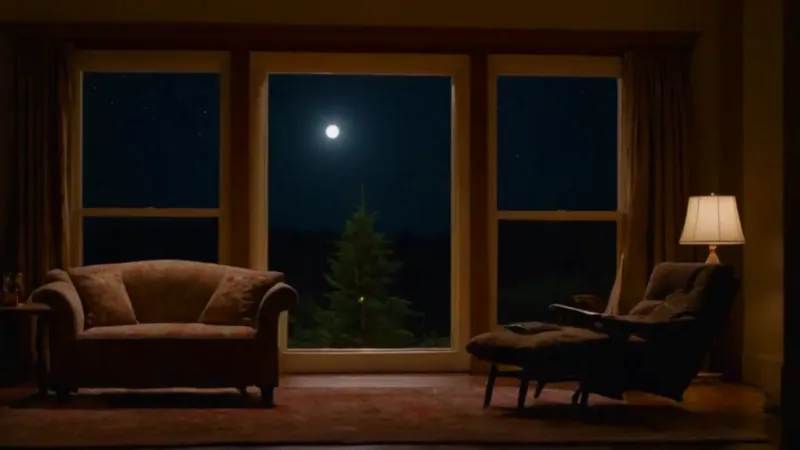 Una figura inmóvil bajo la luna
