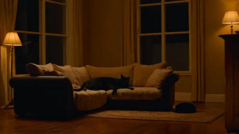 Una persona forcejea con un gato negro