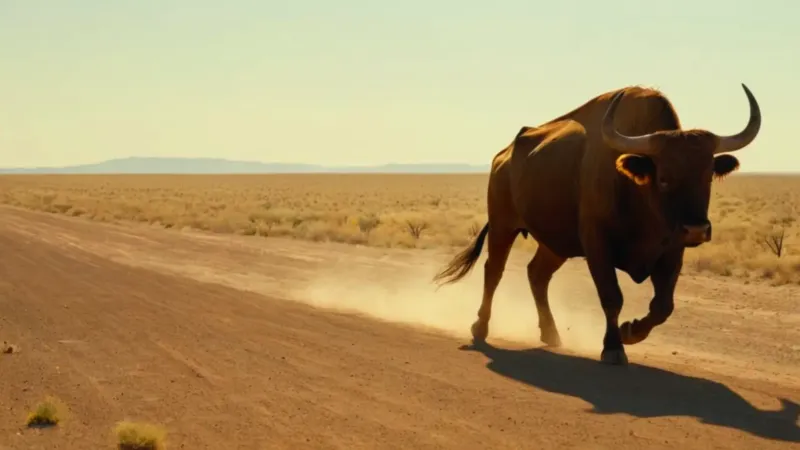 Un toro persigue a una persona