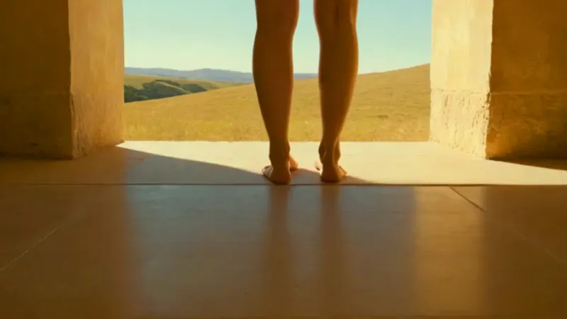 Mujer solitaria ante el vasto horizonte