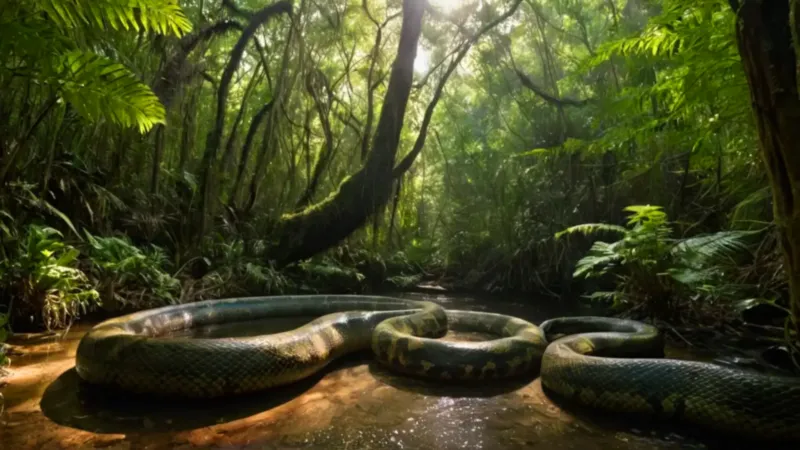 Una serpiente colosal emerge del pantano