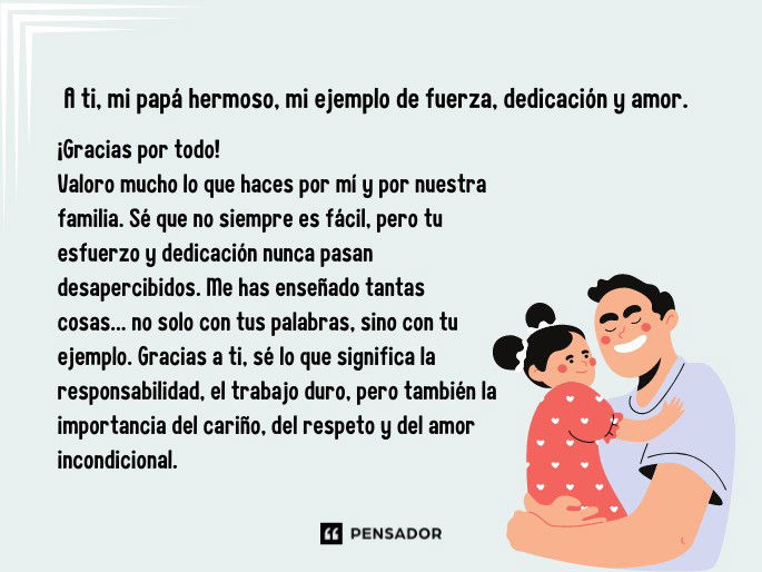 carta para papa de su hija mensajes que lo haran llorar