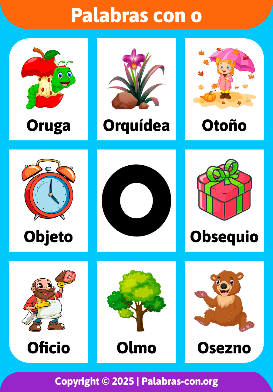 palabras con o lista de 100 cosas animales y nombres
