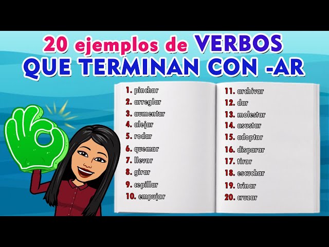 verbos terminados en ar lista completa y ejemplos de uso