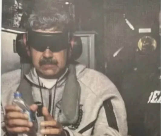 donald trump publica imagen de nicolas maduro con ojos vendados y ropa gris
