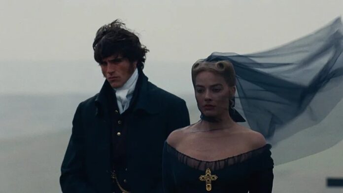 Margot Robbie y Jacob Elordi en Cumbres Borrascosas