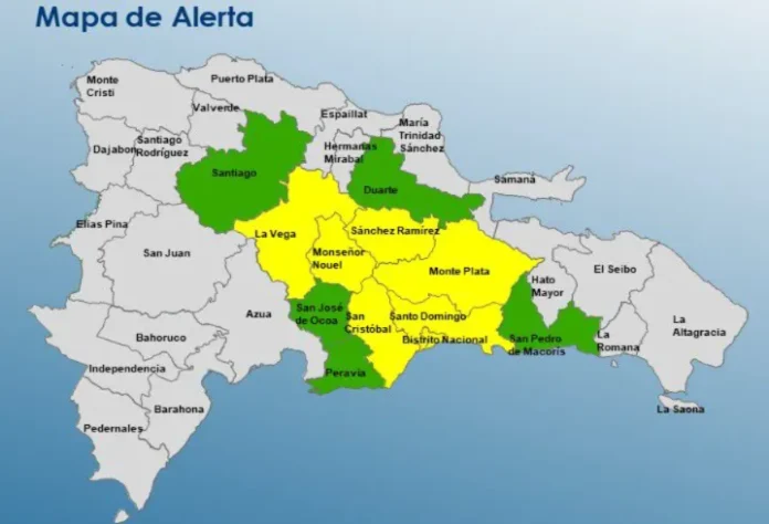 Alerta amarilla por lluvias intensas en provincias