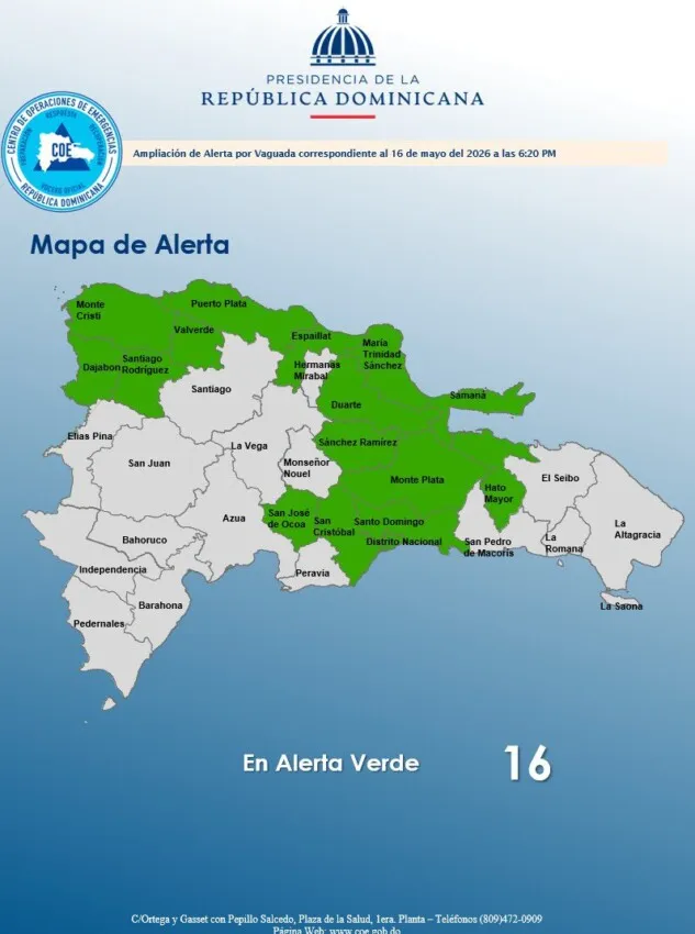 Aguaceros afectan 15 provincias este domingo.
