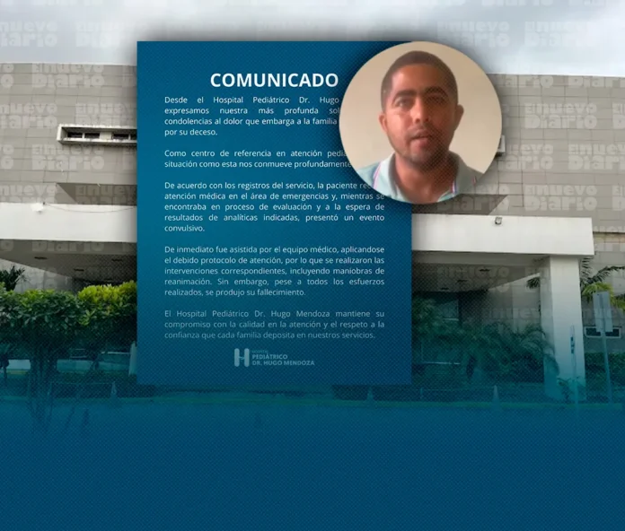 Denuncia por muerte de niña en hospital.