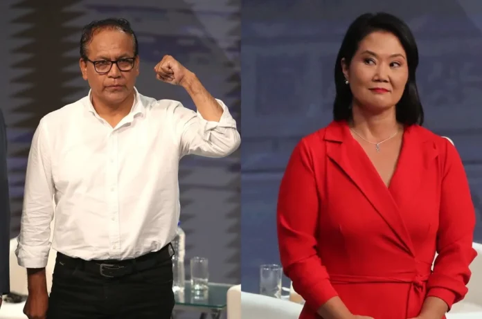 Debate presidencial entre Fujimori y Sánchez.