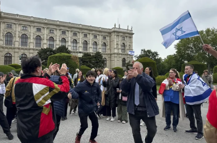 Protesta en Viena contra Eurovisión 2026.