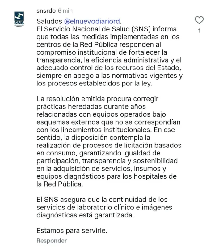 Retiro de equipos en hospitales públicos.