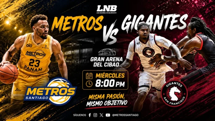 Metros y Gigantes en duelo de baloncesto.