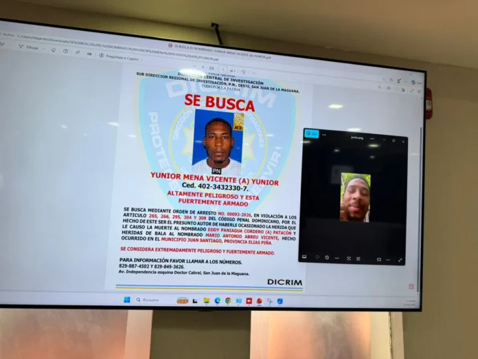 Yunior Mena Vicente, fugitivo peligroso identificado.