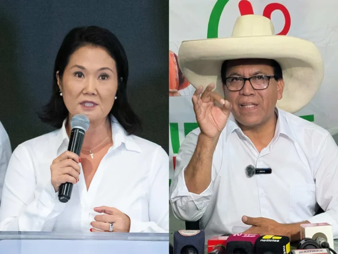 Fujimori y Sánchez, candidatos presidenciales en Perú