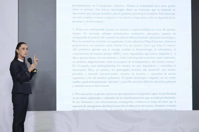Sheinbaum y León XIV sobre inteligencia artificial.