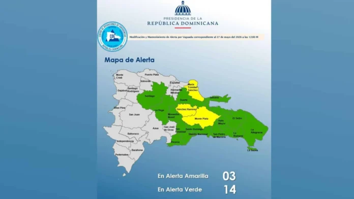 Alerta amarilla por lluvias intensas en provincias