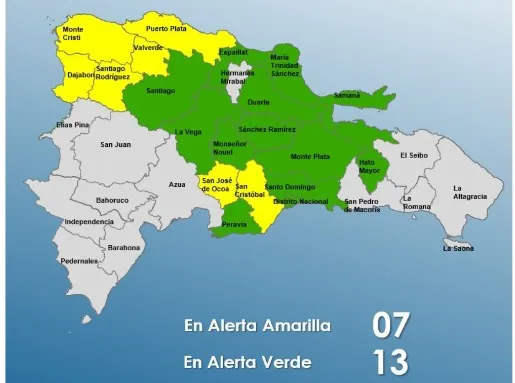 Alerta amarilla por vaguada en provincias.