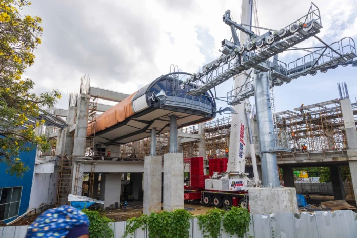 Construcción línea 3 teleférico Santo Domingo.