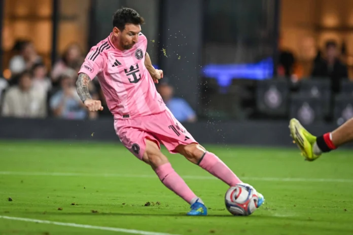 Messi celebra su gol en Inter Miami