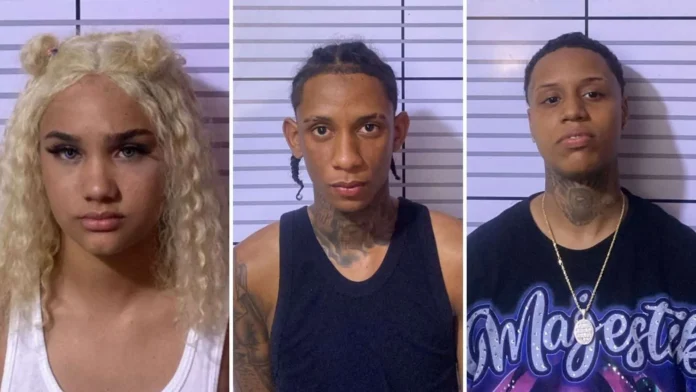 Masha y jóvenes detenidos con armas.