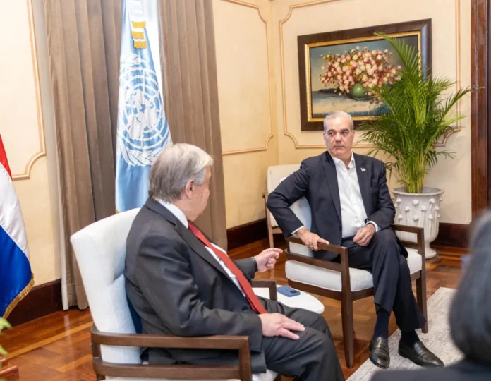 Guterres y Abinader en reunión sobre Haití.