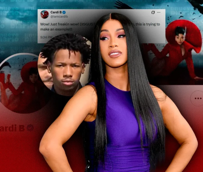 Cardi B critica condena de joven en Texas.