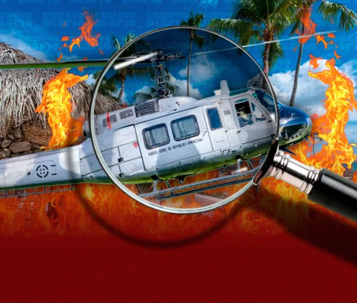 Helicópteros de la FARD combaten incendio en Bayahíbe.