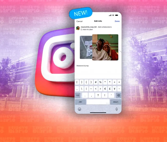 Instagram permite textos únicos en carruseles.
