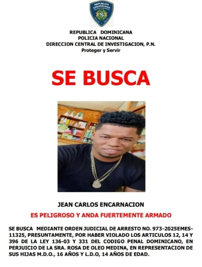 Policía busca a Jean Carlos Encarnación.