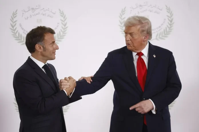 Macron y Trump en cena en Versalles.